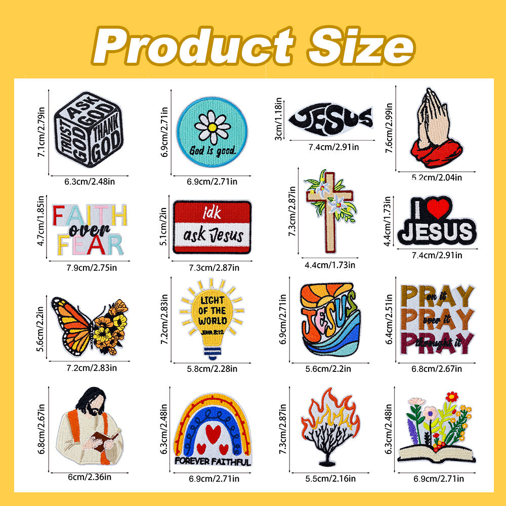 Wholesale Embroidered Patch Set Prayer Theme DIY Decoration